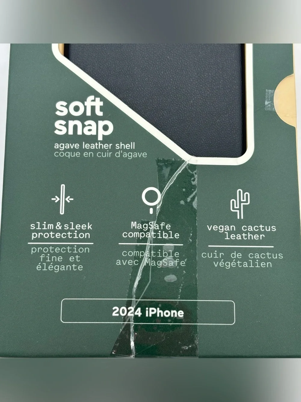 Atom Studios Soft Snap iPhone 16 MagSafe Case Vegan Cactus Leather Black Slim